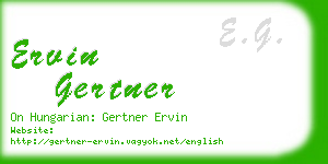 ervin gertner business card